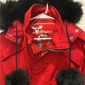 Moose Knuckles Women’s Red Stirling Parka Size L